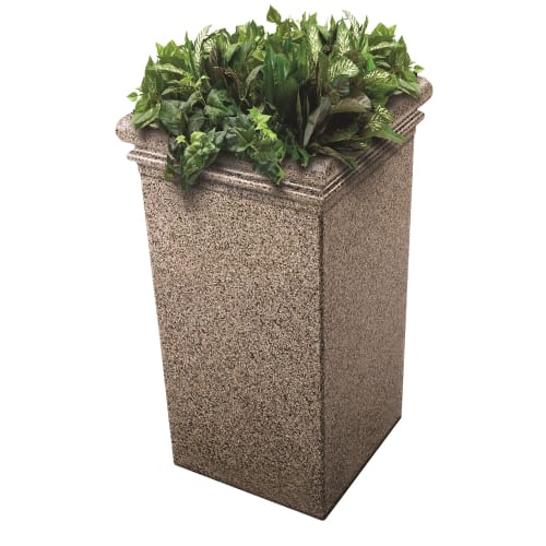 Maceta Alta StoneTec® para Zona® Comercial, 19" x 19" x 33", Riverstone